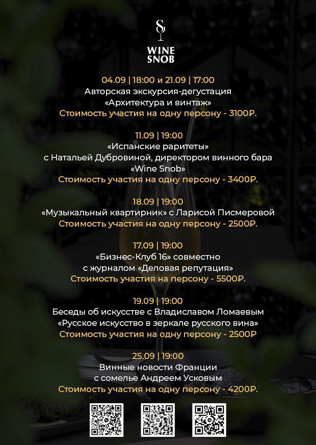 Афиша мероприятий на декабрь 2022. WineSnobBar.